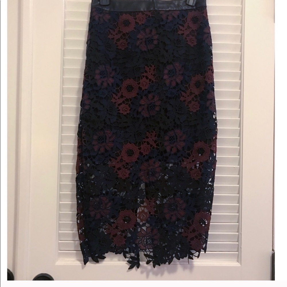 Topshop Lace Midi Skirt